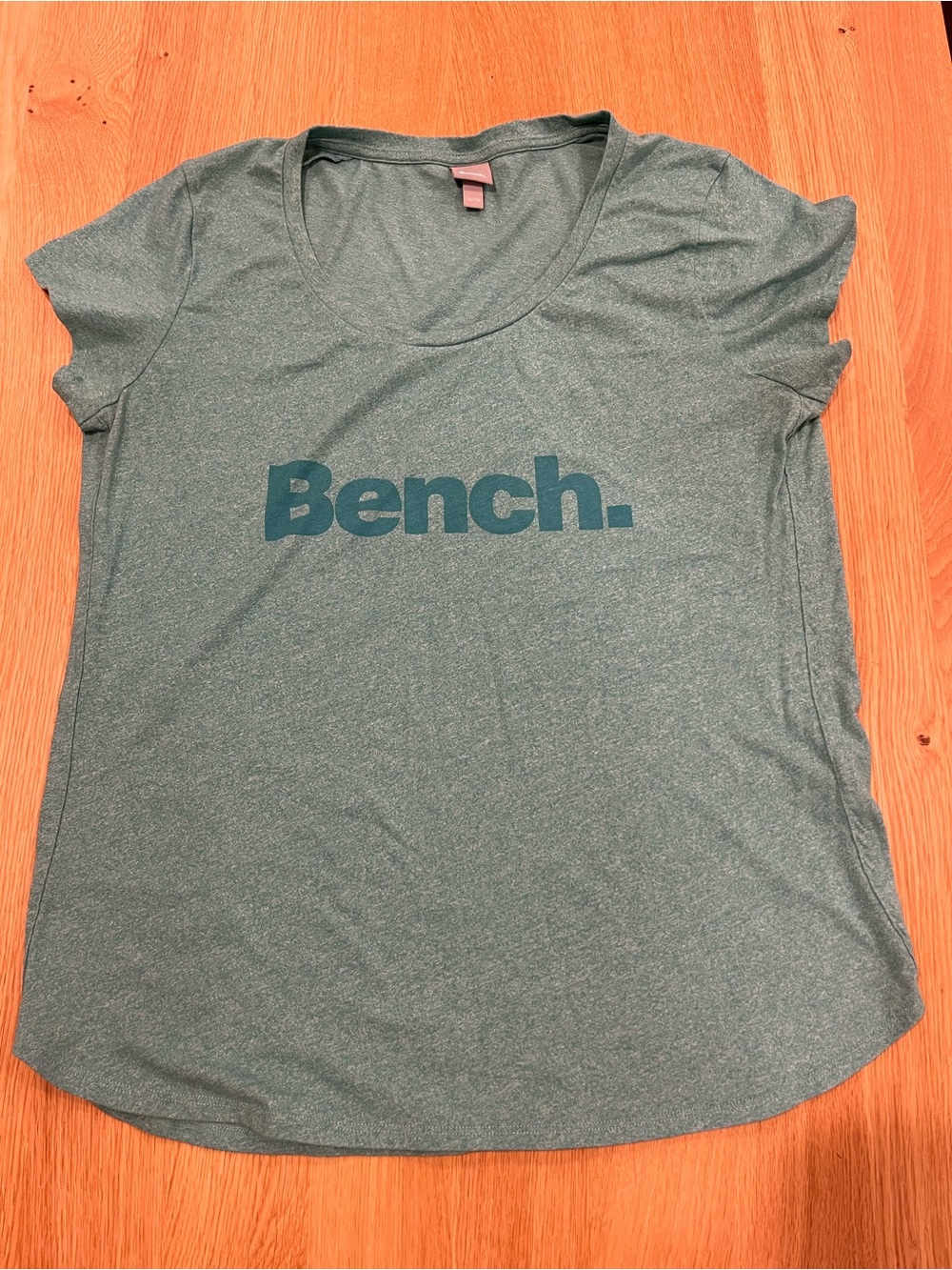 Bench Women's Teal Green Scoop Neck Logo Tee